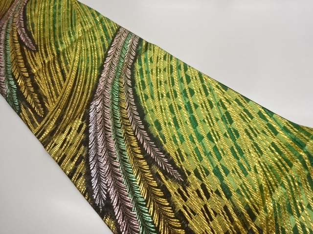 JAPANESE FUKURO OBI / PULP CLOTH / WOVEN CHECKERED